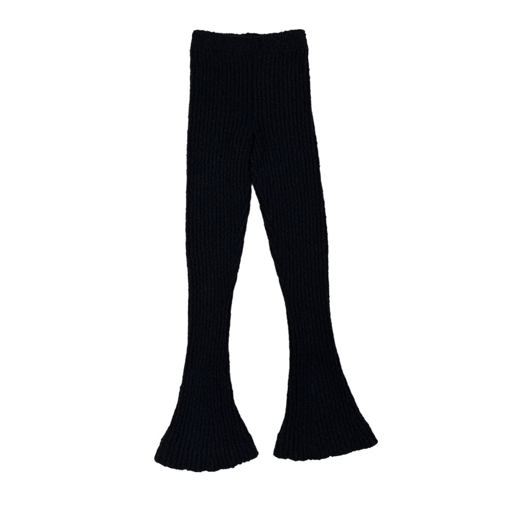 NBD - Tara Boucle Knit Flare Pants in Black
